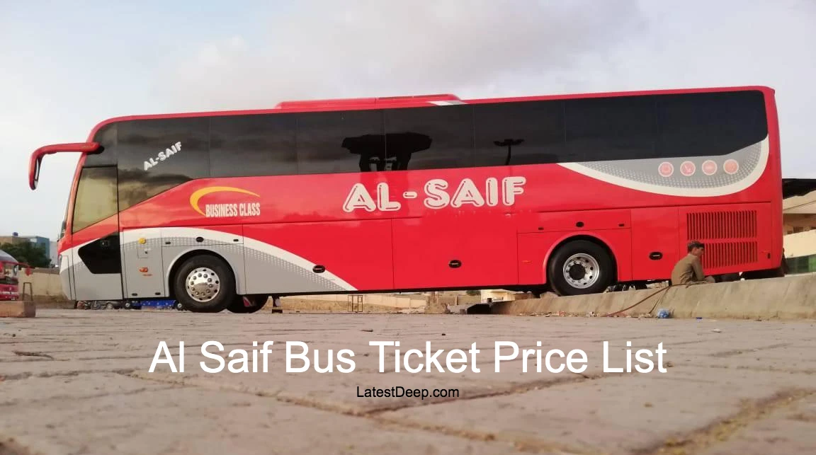 Al Saif Bus Ticket Price List